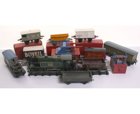  Hornby O Gauge Tank Locomotive 4-4-2 Southern 2091 Electric 20v in good untested condition, plus Boxed No 1 Refrigerator Van