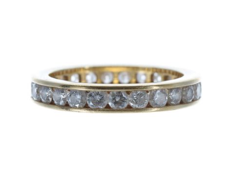 Cartier yellow gold diamond full eternity ring, round brilliant-cut, 1.30ct approx in total, clarity SI, colour G/H, signed C