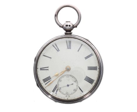 George V silver fusee lever pocket watch, London 1927, the movement signed Edwin Davis, Bradford, no. 14390, with engraved ba