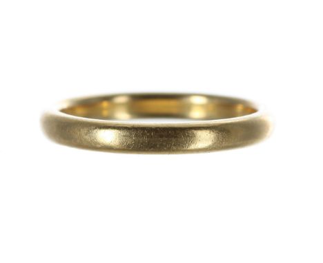 22ct yellow gold wedding band ring, Birmingham 1927, 3mm, 6.6gm, ring size T&nbsp; 