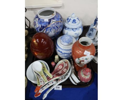 Assorted Chinese and Japanese ceramic jars, vases etc Condition Report: Not available for this lot