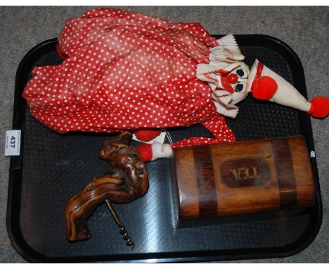 A two division tea caddy, root wood cork screw Condition Report: Available upon request