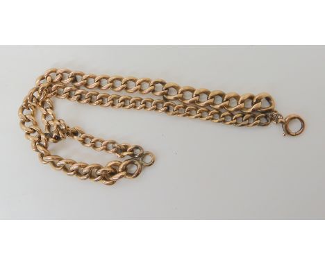 A bracelet made from a 9ct gold fob chain hallmarked to every link, weight 31.7gms Condition Report: This item does not work 