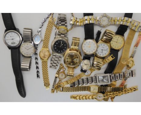 A retro Timex watch, a ladies Accurist watch with a mother of pearl dial and other watches Condition Report: Not available fo