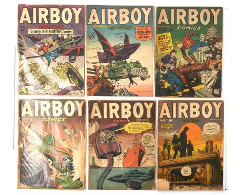 Airboy Comics - a group of 12 Golden-age action issues featuring Fred Kida cover artwork and early Jack Kirby work (Hillman P
