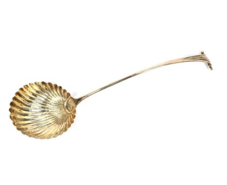 A George III silver Onslow pattern soup ladle, London 1815