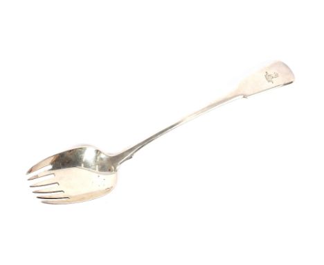 A George III silver Fiddle pattern serving fork, of large size, London 1809&nbsp;