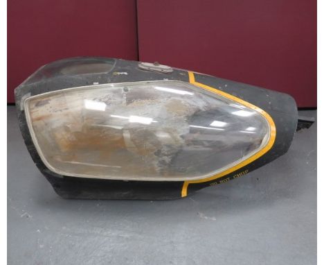 RAF Lightening Jet Aircraft Lift Up Cockpit Blisterblack painted frame with yellow edging.  Side perspex blister panels and t