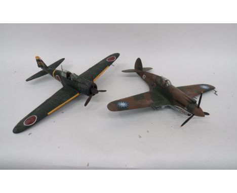 Large Scale “21st Century Toys” Models of a WW2 Japanese Zero & Flying Tigers P-40 Warhawk.These large plastic aircraft with 