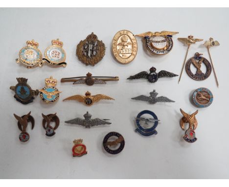 Small Selection of Aviation Lapel Badgesincluding KC brass and enamel RFC ... Gilt and enamel Air League of the British Empir