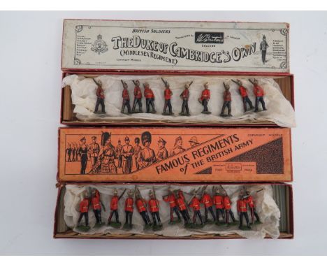 Britains Famous Regiments of the British Armyset of 14 British Infantry in scarlet dress with white helmets. Contained in Kin