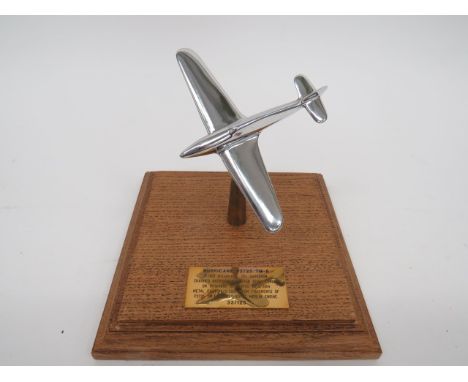 RAF Model Hurricane Constructed From a 1940 Battle of Britain Hurricanepolished cast alloy model Hurricane mounted on a brass
