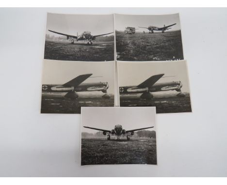 Original WW2 RAF Air Ministry Photographs of a German Ju287 Jet Bombervery rare selection of five original 8 x 6 images of th