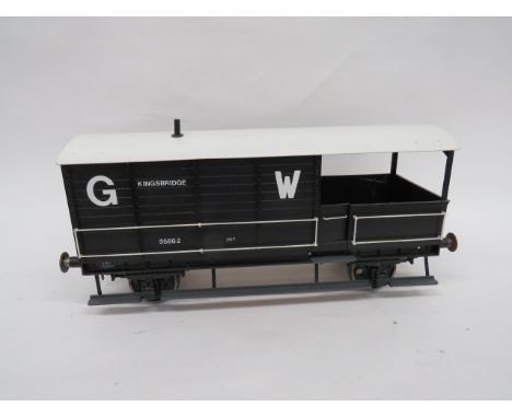 Railway Large Scale Great Western Brake Van Rolling Stock.A good quality Exhibition Standard wood and metal example painted i