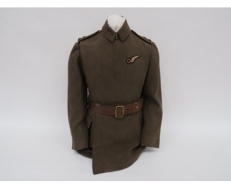 WW1 “Gunner Ace” Attributed Royal Flying Corps Officer Observer’s Maternity Tunickhaki plastron front with concealed composit