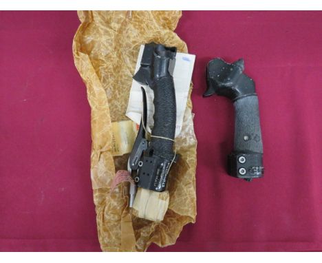 RAF Two Helicopter / Aircraft Joysticksconsisting alloy control stick with black composite grip.  Front brake handle.  Top fi