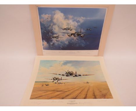 RAF Signed Print “Mosquito” by Frank Wootton Plus Other.limited edition print number 163/850 showing five Mosquitos in flight