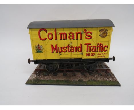 Railway Large Scale Colman’s Mustard Rolling Stock.A good quality Exhibition Standard wood and metal example painted in the l