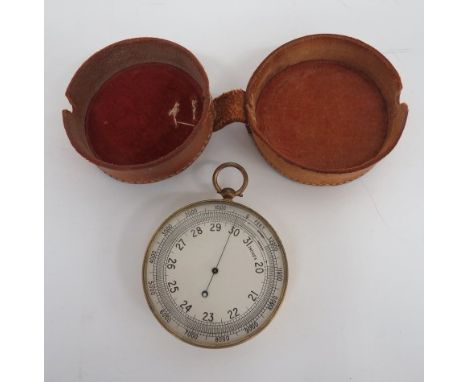 WW2 1938 RAF Air Ministry Issue Hand Barometer Aneroid Mark 1A very good example with brass body and silver dial. Details to 
