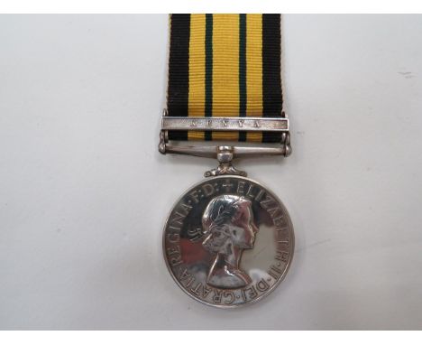RAF Africa General Service with Clasp “Kenya” Queen Elizabeth II example with single bar “Kenya” named to “4107634 LAC R G Hu