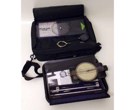 RAF WW2 era air speed gauge together with other navigation tools. Condition report: see terms and conditions