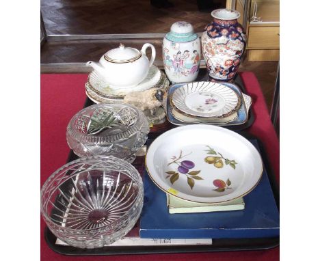 Royal Worcester, Doulton, Wade and other wares and two glass fruit bowls etc. Condition report: see terms and conditions