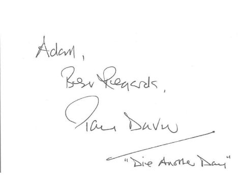 James Bond Paul Darrow signed 6x4 white card inscribed Adam best regards Paul Darrow Die Another Day. Paul Darrow born Paul V