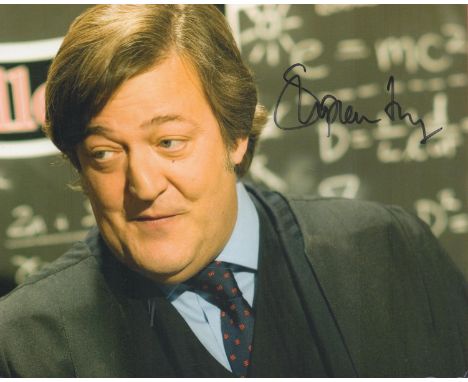Stephen Fry signed 10x8 colour photo. Stephen John Fry (born 24 August 1957) is an English actor, broadcaster, comedian, dire