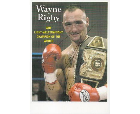 British Boxer Wayne Rigby Signed Personal Named Card. Signed in black biro. This Superb Item is from the personal collection 