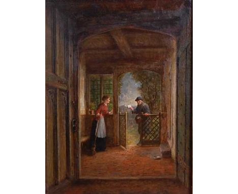 Frederick Daniel Hardy (1826-1911) - Welcome News, oil on panel, signed upper left and dated '94, 40 x 30cmCondition report: 