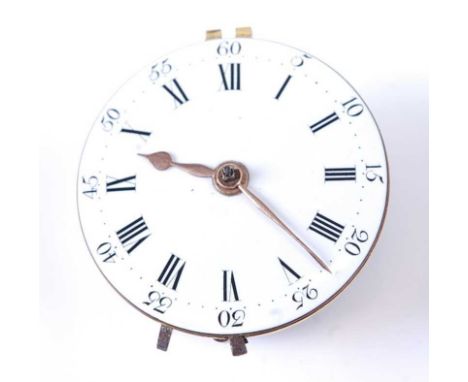 Francis Baker of London - a George III quarter-repeating pocket watch movement and dial only, as an unsigned white enamel Rom