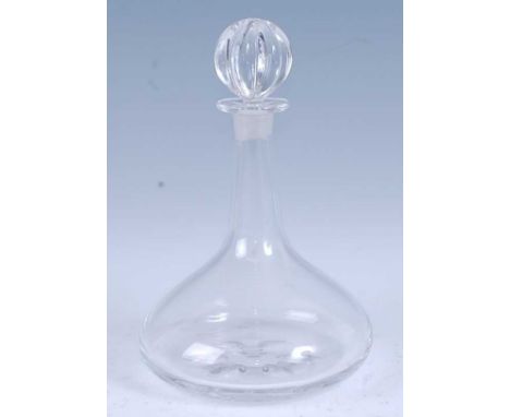 * An Orrefors heavy glass ships decanter and stopper, signed verso and numbered 4300.731, h.30cmCondition report: From the co