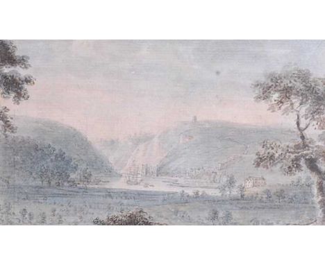 * Nicholas Pocock (1740-1821) - The Avon Gorge, watercolour, 10 x 17cmCondition report: Some light dirt marks to the sky.Colo