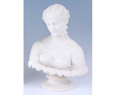 A Copeland Parian bust of Clytie the Water-nymph, modelled by C. Delpech for the Art Union of London, impressed Art Union of 