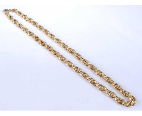 An 18ct yellow gold heavy rope style chain, with bolt ring clasp, length 460mm, width 6.4mm, gross weight 46.3g, hallmarked 1