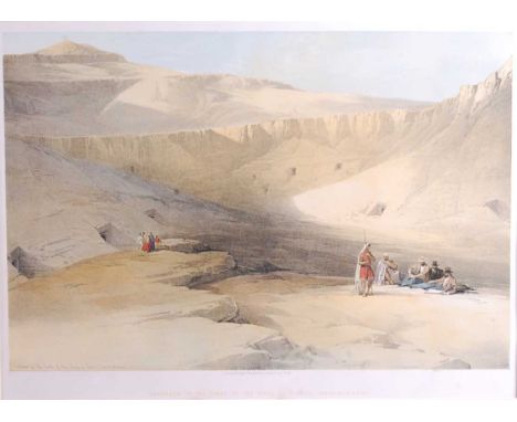David Roberts RA - Entrance to the tombs of the Kings of Thebes, Biban-el-Molook, 33 x 49cm; and five others entitled Approac