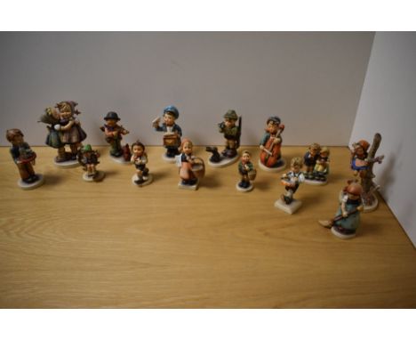 A group of thirteen Goebel porcelain figures and figurines, of typical design some larger, to include Meditation, Out of Dang