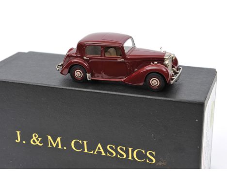 J&M Classics 1:43 white metal Alvis TA 14 Saloon. In maroon with light brown interior. Boxed, with certificate, No.5. Vehicle