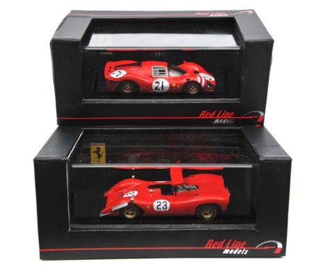 2 Red Line Models Ferrari. Model 612 RN23 Chris Amon Las Vegas 1968. An unorthodox looking vehicle with a centrally mounted w