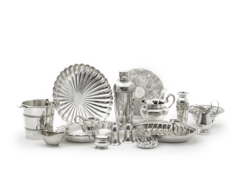 A large collection of silver plateVarious makers and dates Including a mother of pearl mounted 12 piece dessert service in or