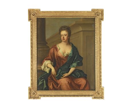 Circle of Sir Godfrey Kneller (British, 1646-1723)Portrait of a lady, traditionally identified as Queen Anne, three-quarter-l