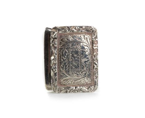 VICTORIAN SILVER GILT LOCKET, NATHANIEL MILLS, BIRMINGHAM 1841 the engraved lid opening to reveal a silver gilt interior3cm w