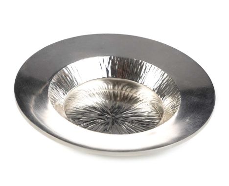 SWEDISH SILVER DISH, REY URBAN, 1975 of circular form, marked with Swedish control marks, 'RU' makers mark, '925 and the date