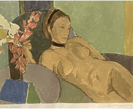 ALDO SALVADORI screen print no. 26/200 - titled 'Nudo e Fiori', with certificate, signed in pencil, 43 x 54cms