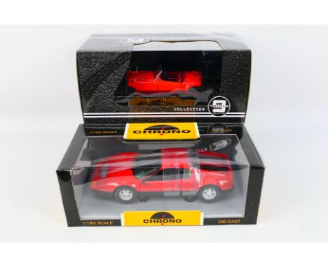 Triple 9 (Premium X) - Chrono - Two boxed diecast 1:18 scale model cars. Lot consists of Triple 9 #T91800160 1957 MGA Mk.I A 