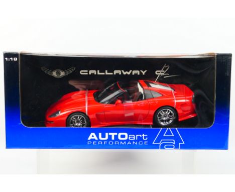 AutoArt - A boxed AutoArt #71012 1:18 scale Callaway C12. The model in red appears to be in Mint condition, housed within an 