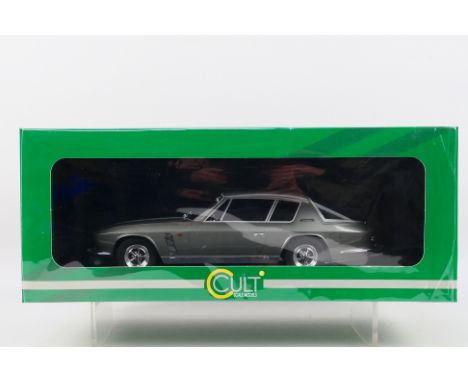 Cult Scale Models - A boxed 1:18 scale Cult Scale Models #CML003-1 Jensen Interceptor Series 1. The resin model in metallic g