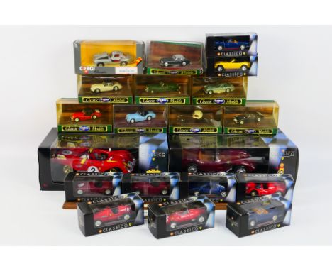 Corgi Classics - Shell Collection - A boxed group of diecast model vehicles in 1:18 and 1:43 scales, Lot includes 8 Corgi Cla