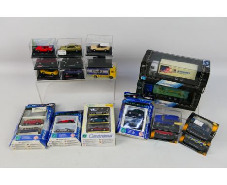 Cararama - Oxford - Schuco - A collection of 1/72 scale diecast vehicles in both cases and boxes including Cararama MGB Conve