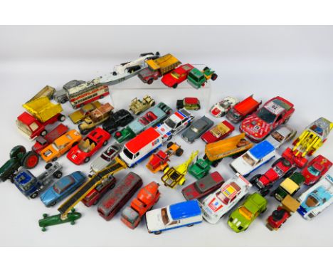 Corgi - Dinky - Matchbox - Lone Star - A collection of unboxed vehicles including Jaguar Mark X # 142, Maserati Bora # K-56 a